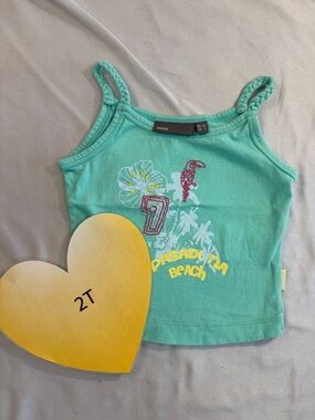 Mexx Green Tank Top with Playful Graphic Design